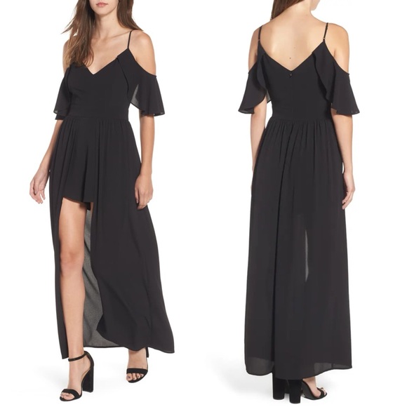 Socialite Dresses & Skirts - SOCIALITE Off The Shoulder Romper Maxi Dress